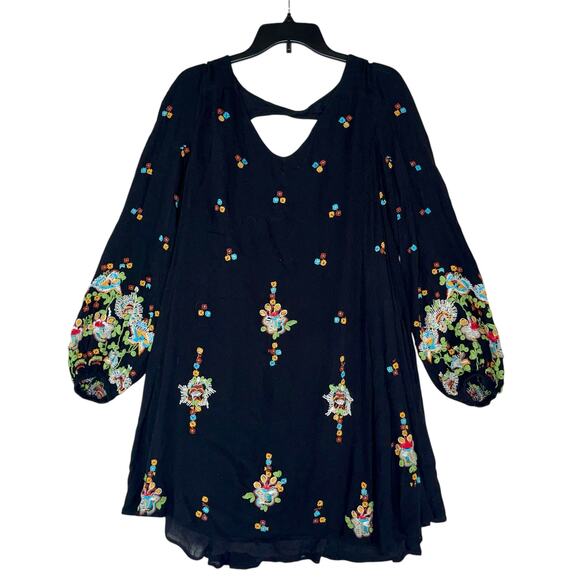 Free People Black Floral Mini Dress - Picture 3 of 10